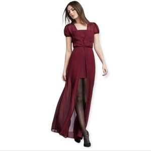 Reformation Madori Georgette Dress Size 8 Garnett Red
